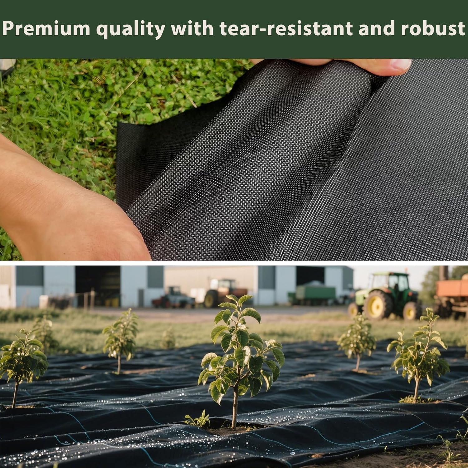 Dripex Malla Antihierbas 1x25M con 50 Clavijas de Jardín, 100g/m² Tela Geotextil para Control de Maleza, Malla contra Malas Hierbas, Resistente a la Rotura y Estabilizada contra UV