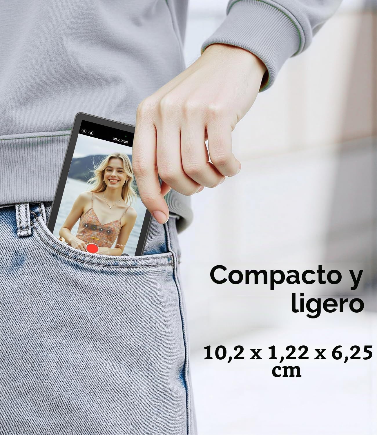 King Ma Teléfono Vlog Selfie Monitor Pantalla, Vlog Sync Pantalla con Cámara Trasera iPhone, Accesorios Vlog, Transmisión en Vivo, TikTok, Solo compatible con iPhone (compatible con cable)