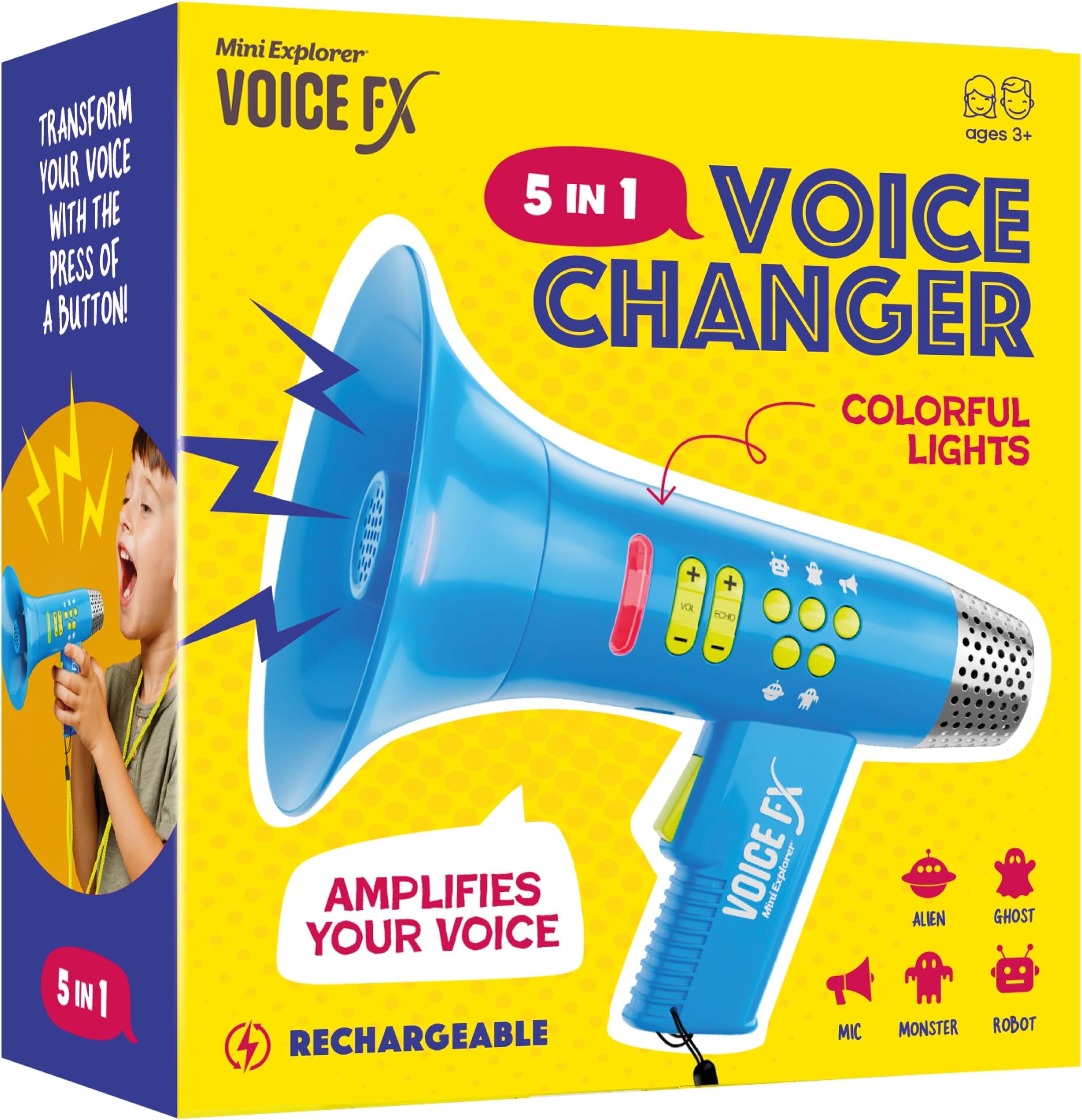Mini Explorer Voice Changer for Kids - Gifts for Kids - Voice Changing Device for Boys & Girls Ages 3-8+ Olds Birthday Gifts for 3, 4, 5, 7, 8 Year Old Boy - Toys Gift Ideas for Kid, Toddler