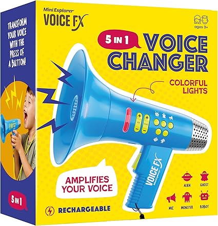 Mini Explorer Voice Changer for Kids - Easter Gifts for Kids - Voice Changing Device for Boys & Girls Ages 3-8+ Olds Birthday Gifts for 3, 4, 5, 7, 8 Year Old Boy - Toys Gift Ideas for Kid, Toddler