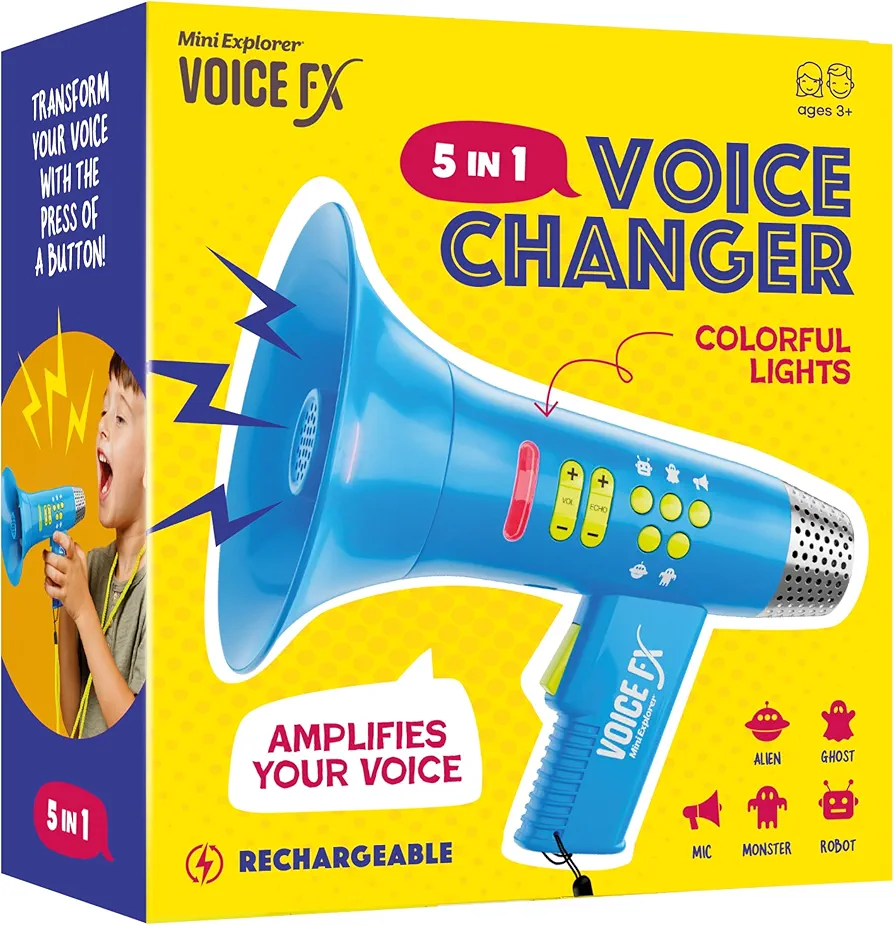 Mini Explorer Voice Changer for Kids for Kids - Voice Changing Device for Boys & Girls Ages 3-8+ Olds Birthday Gifts for 3, 4, 5, 7, 8 Year Old Boy - Toys Gift Ideas for Kid, Toddler