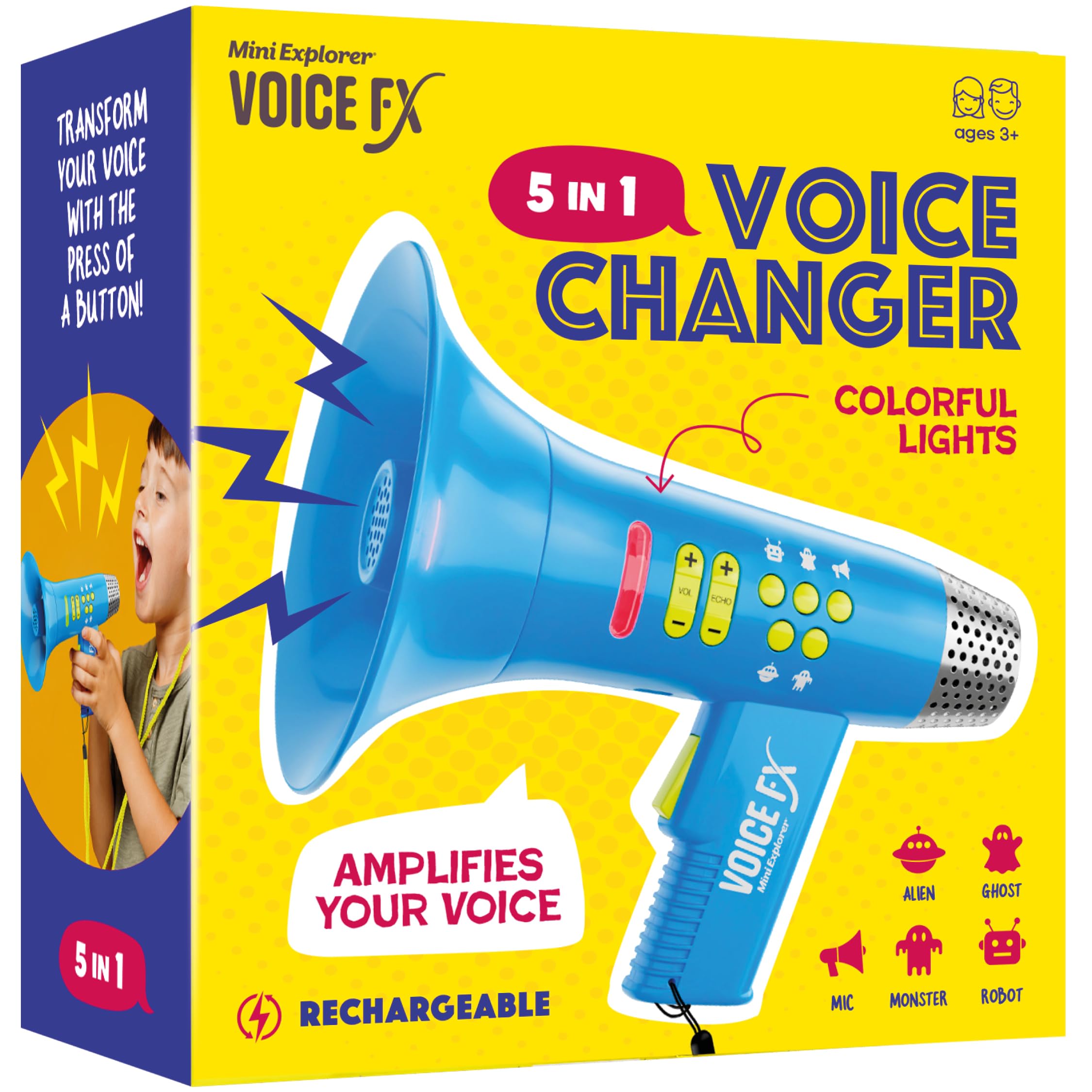 Mini Explorer Voice Changer for Kids for Kids - Voice Changing Device for Boys & Girls Ages 3-8+ Olds Birthday Gifts for 3, 4, 5, 7, 8 Year Old Boy - Toys Gift Ideas for Kid, Toddler