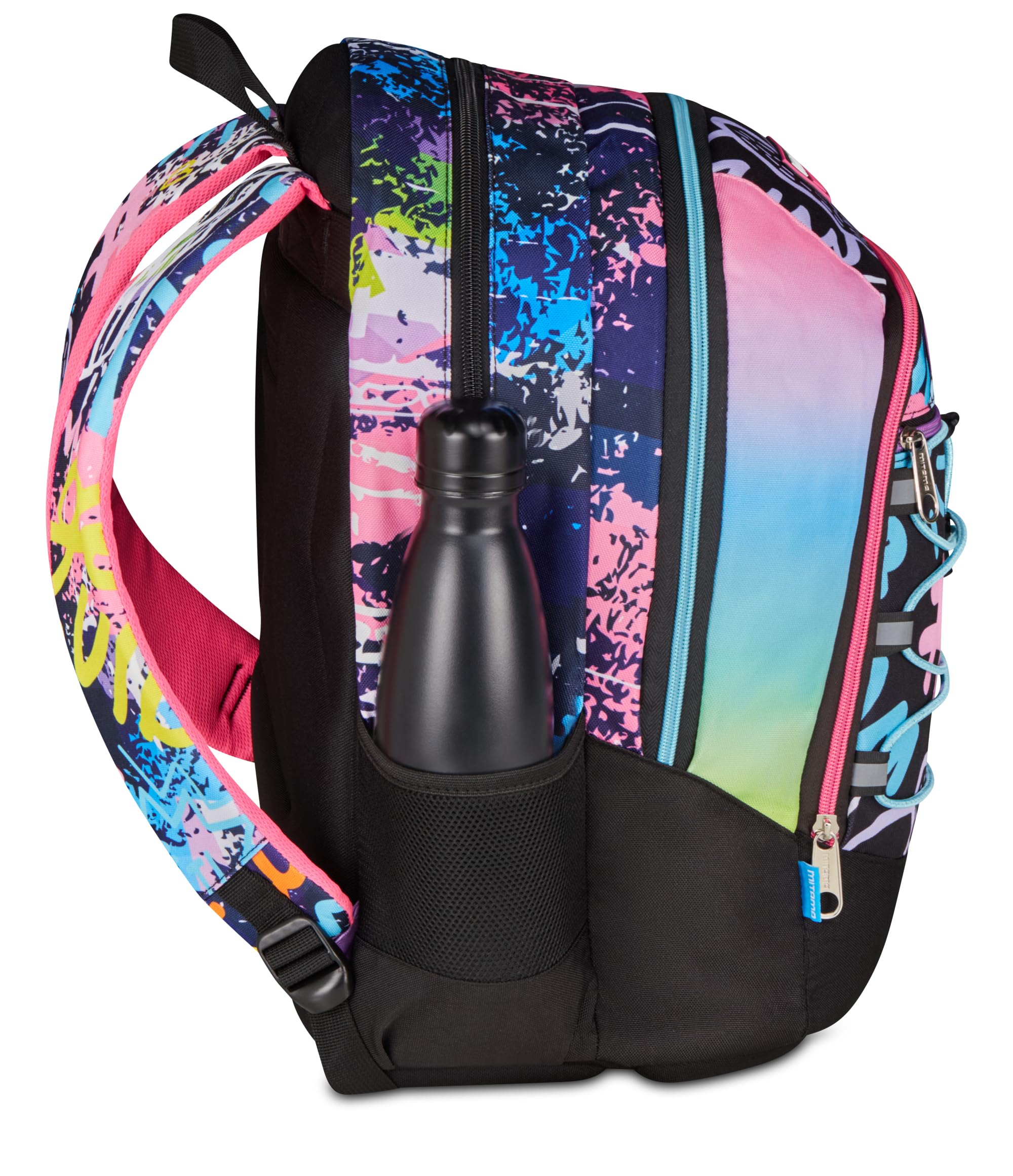 Mitama Zaino Scuola, X Plus LOVETBEAT, Triplo Scomparto, Rosa, Tasche Porta Borraccia,Schienale con fondo integrato, Spallacci Imbottiti, Zaino Scuola Media, Ragazza