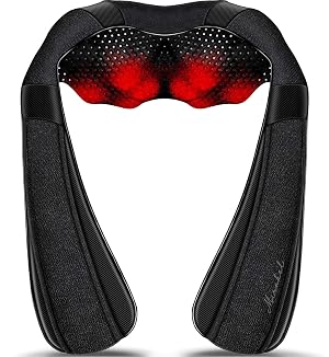 Shiatsu Neck and Shoulder Back Massager with Heat Electric Deep Tissue Kneading Massage Pillow for Pain Relief and