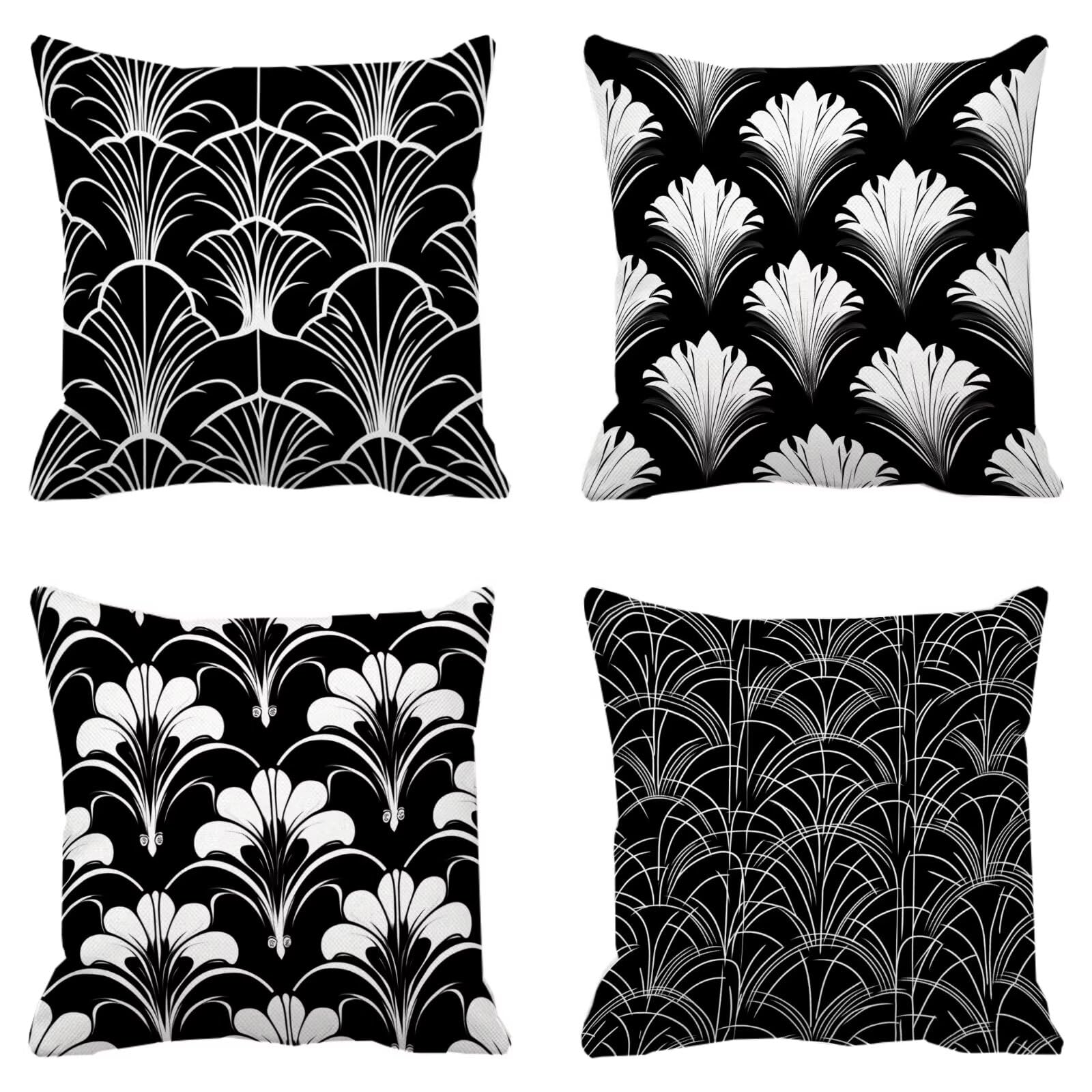 Federe Cuscini Divano 40x40cm, Federa Cuscino Geometria In bianco e nero Quadrati Copricuscini Super Morbido Copri Cuscini Per Divano, Cuscino Decorativo da Esterno Giardini, Camera Divani, Sedie P325