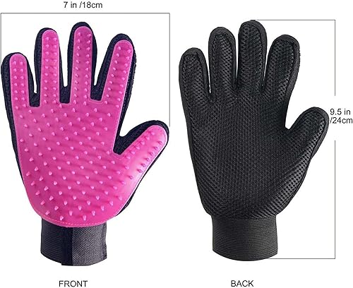 Miniatura 3 de GO Pets GUANTES Color Rojo para QUITAR PELOS DE MASCOTAS Gatos Y Perros Silicona Suave