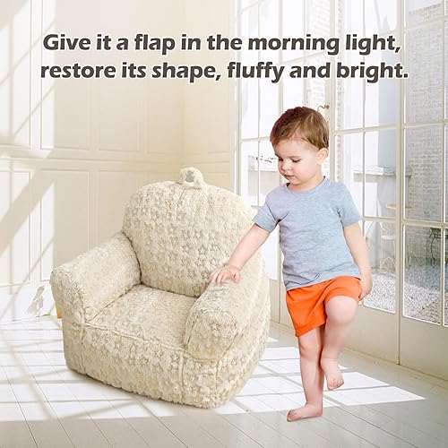 Miniatura 7 de fond + found Silla para niños, sofá de felpa, sillón para niños, sofá para niños, sofá ligero para niños, estrellas estampadas con papel de