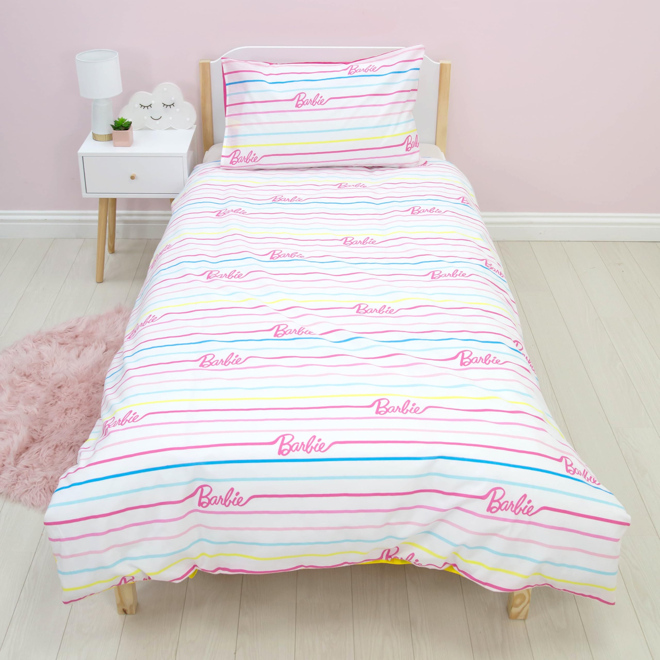 Set Copripiumino Barbie Singolo - Reversibile, Microfibra, Con Federa, Rosa - Foto 8