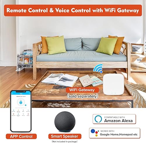 Miniatura 3 de Cerradura de puerta inteligente con huellas dactilares, cerradura de puerta biométrica, cerradura de puerta de entrada sin llave con asa, perillas
