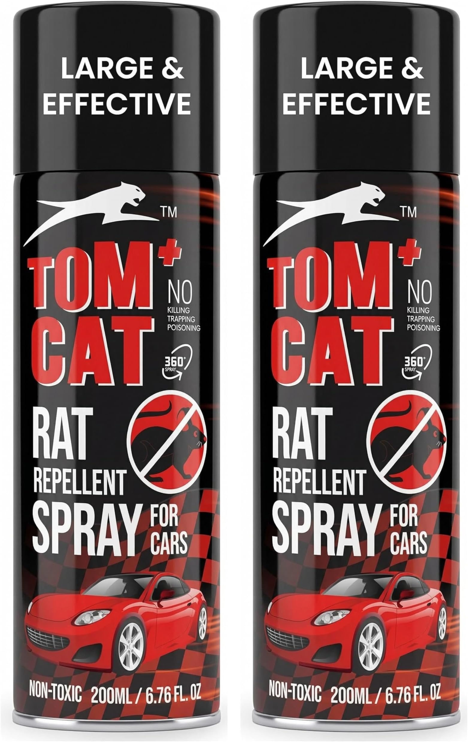 Tom CAT No Entry Rat Repellent for Cars Highly Effective with and Lasts 1 Year Leak Free Easy to Rat Repellent Spray with Nozzle 1st time in India (Pack of 2) - FORMULATION 1 X