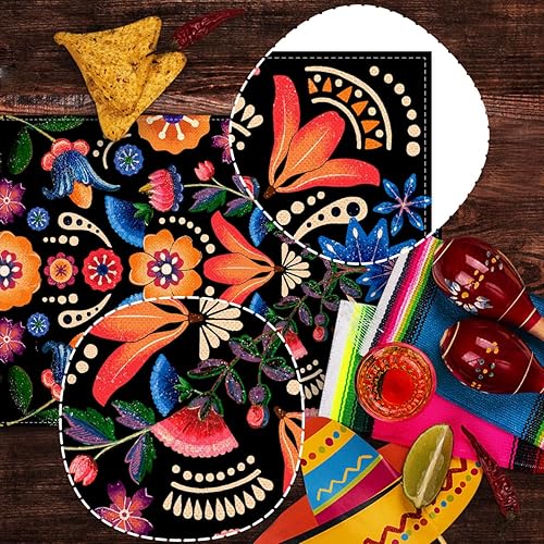 Miniatura 5 de Nepnuser Camino de mesa del Día de los Muertos mexicano Día de los Muertos, decoración del altar de la cocina del hogar, 72 pulgadas