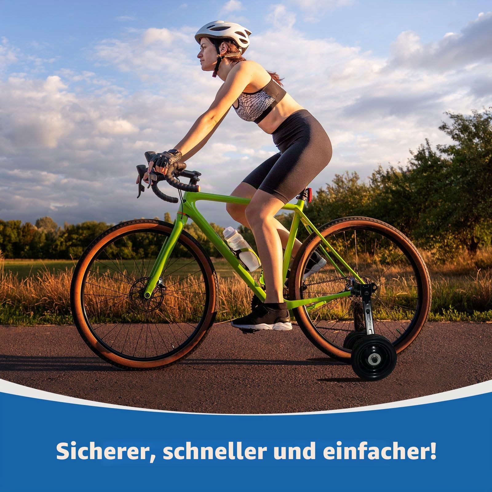 MOSHAY Roll Over Bild zum Vergrößern Fahrrad-Trainingsräder Passend für 16 18 20 22 24 Zoll Kinderfahrräder (schwarz)