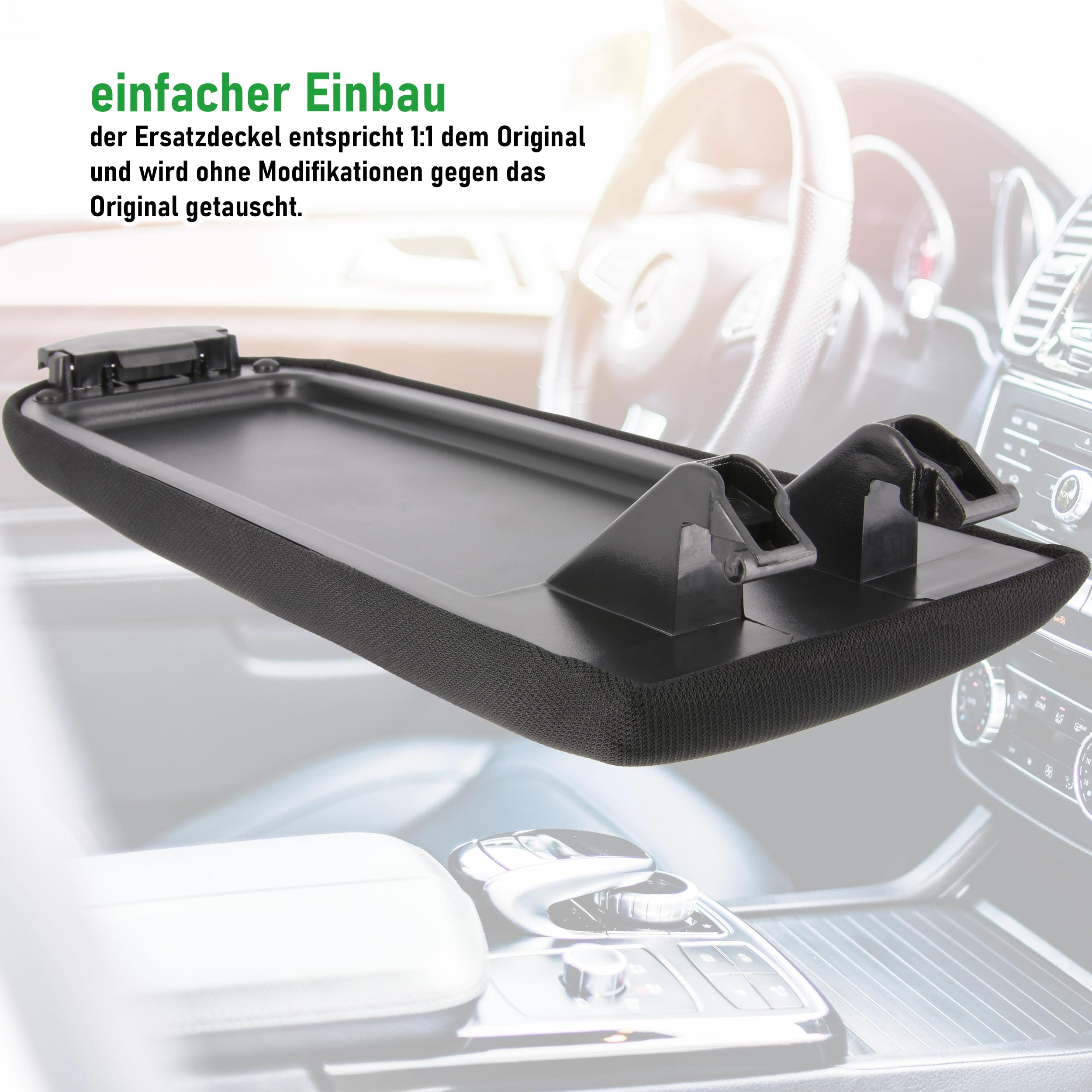 RECAMBO Ersatz-Deckel Mittelarmlehne passend für VW Polo Typ 6R/6C BJ 2009-2017 - robuste Passform - seriennahe Optik - langlebiger Mechanismus - schneller Einbau - idealer Austausch bei Defekt