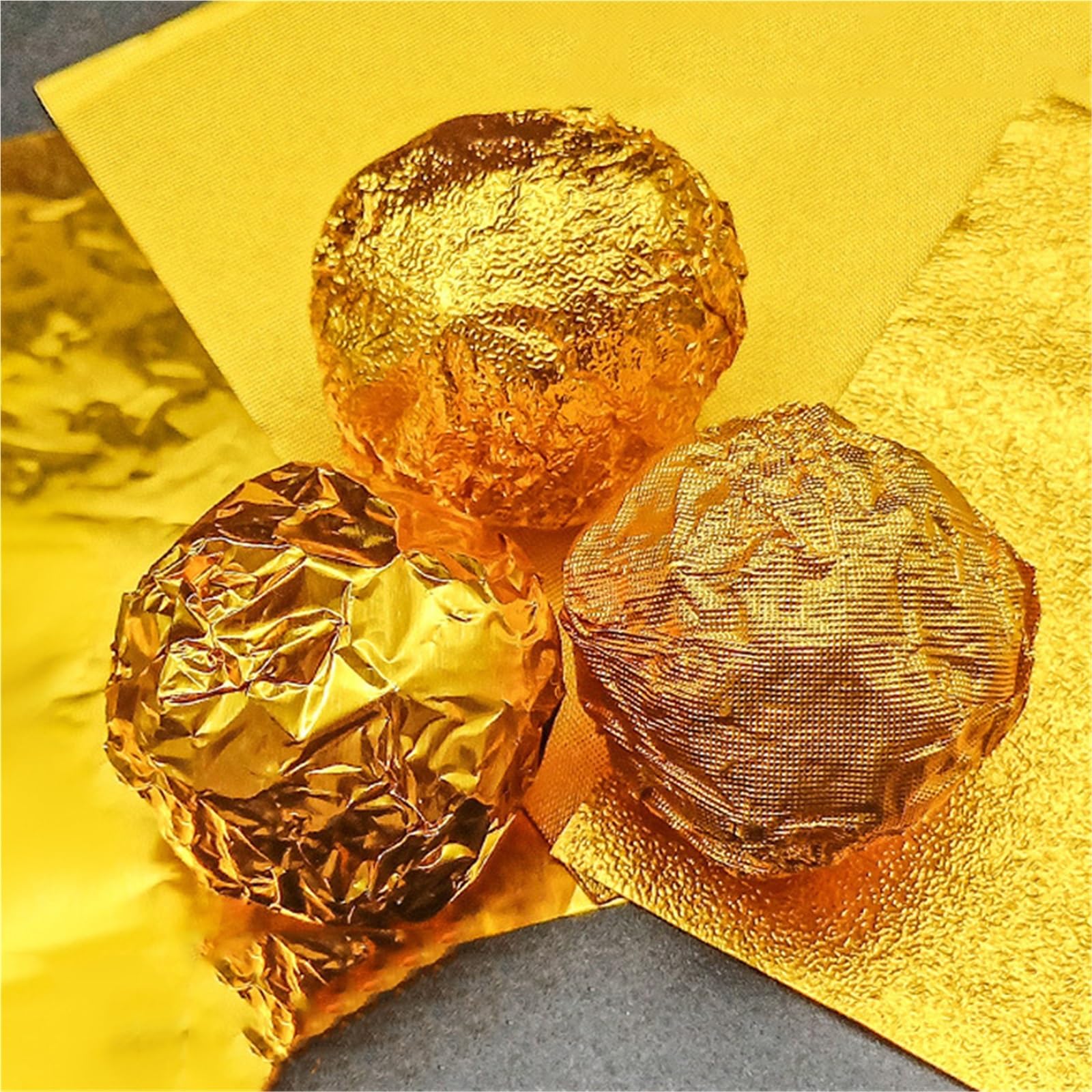Foliowe opakowania na cukierki 1000 szt. Złota folia aluminiowa do pakowania dla majsterkowiczów czekoladowe opakowanie herbatę dekoracja urodzinowa prezent