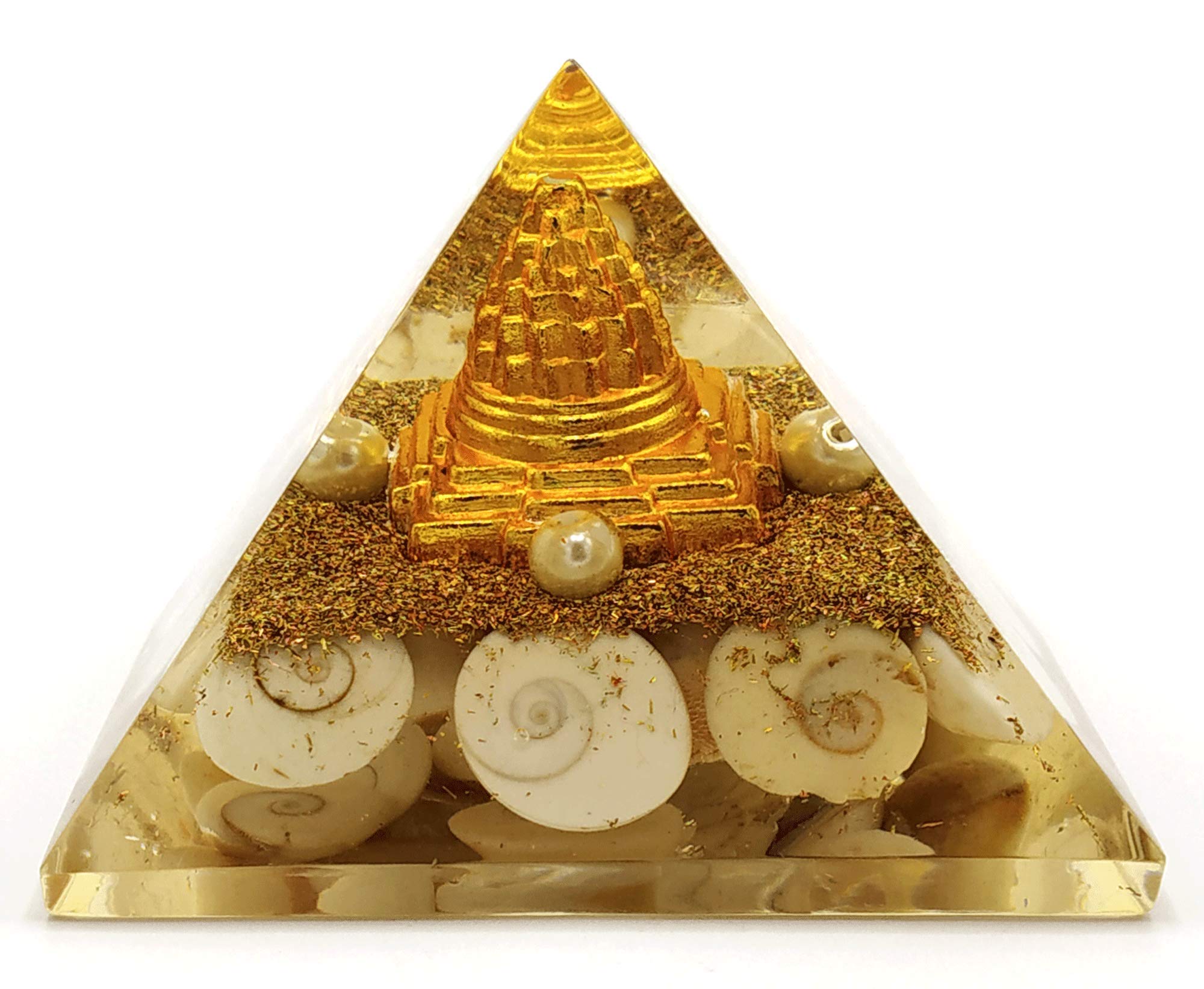 Buy NewAgeHealings Shiva Eye Shell Orgonite Pyramid with Gomti Chakra ...