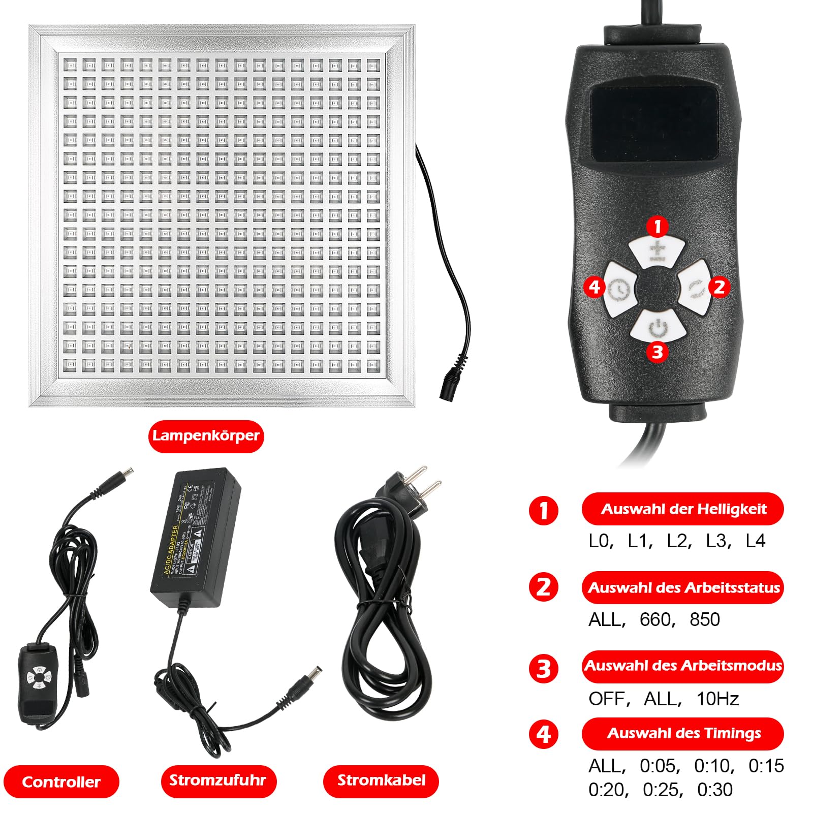 Dispositivo de terapia de luz roja para cuerpo, 150 W, lámpara de luz infrarroja cercana, 660 nm 850 nm, con 289 ledes de alto rendimiento para la recuperación, mejora el sueño, alivio del dolor