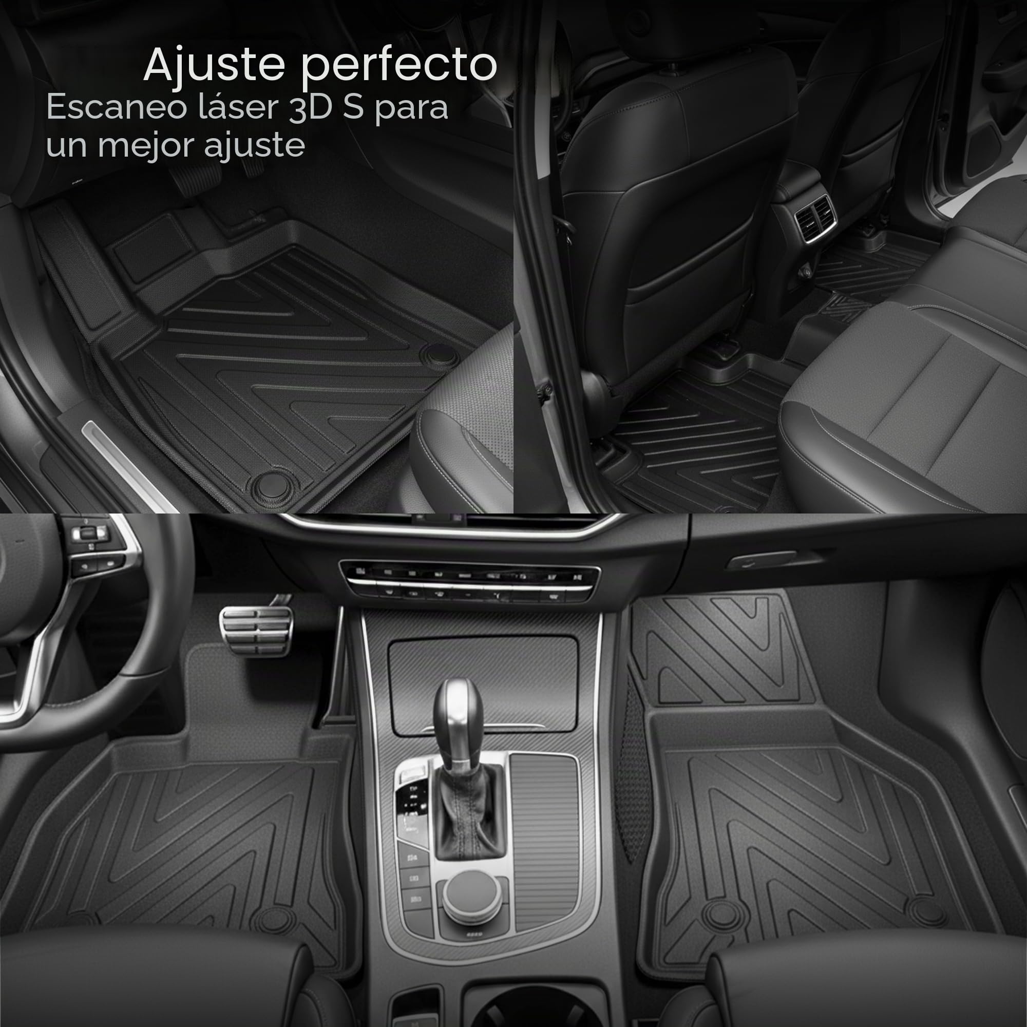 Alfombrillas para Toyota C-HR 2023 – 2026 – Alfombrillas de goma a medida para todo tipo de clima con aspecto de fibra de carbono, borde alto, alfombrillas de goma TPE, accesorios