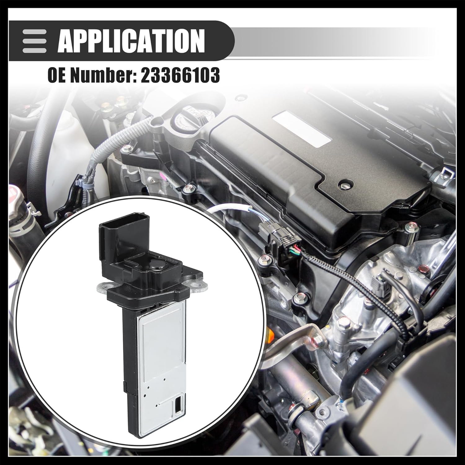 Air Flow Sensor Meter, MAF Sensor Airflow Replacement, for Chevrolet Malibu 2016-2022, ABS, NO.23366103, Black Durable Material