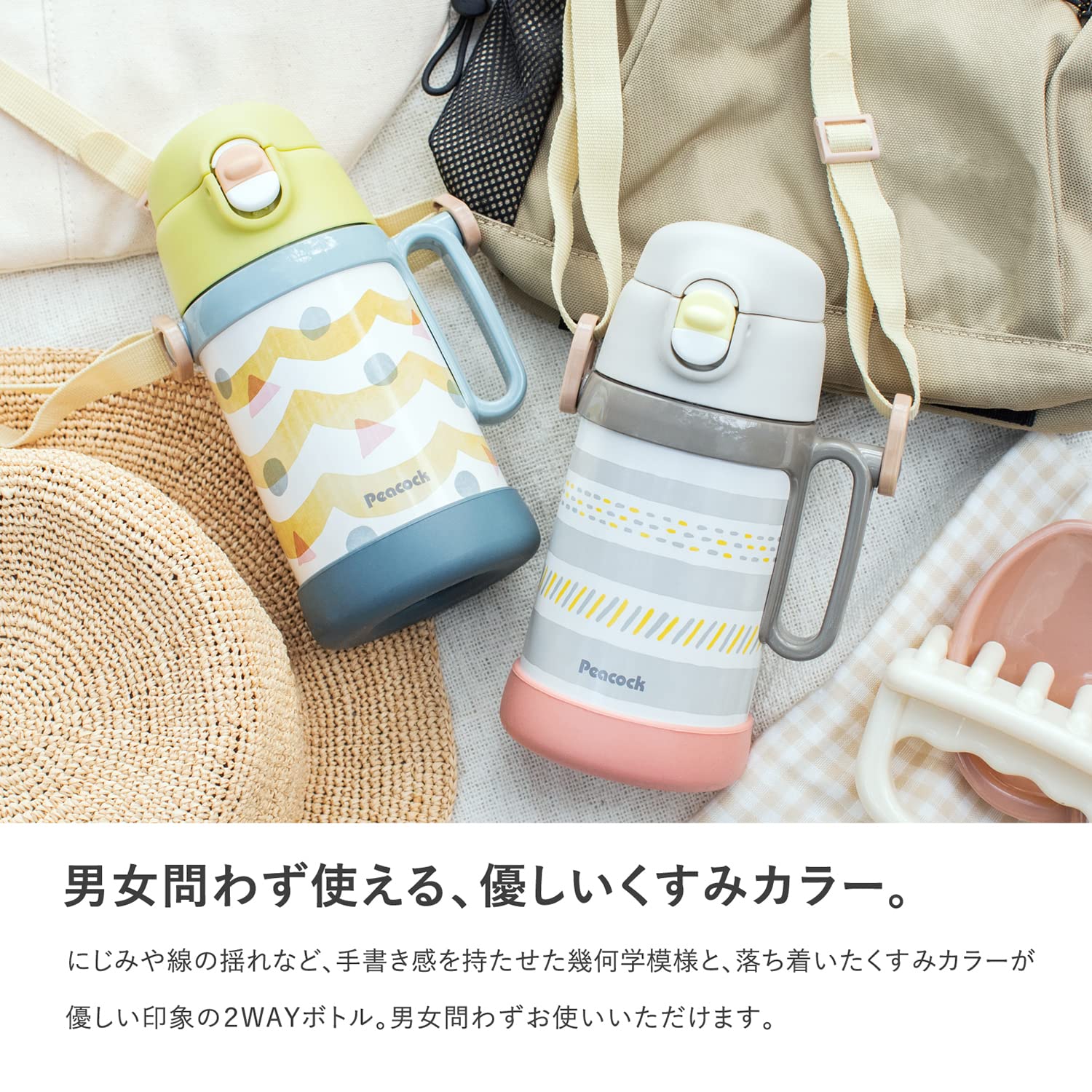 Amazon｜【コップと直飲みの2wayタイプ】 ピーコック魔法瓶 水筒