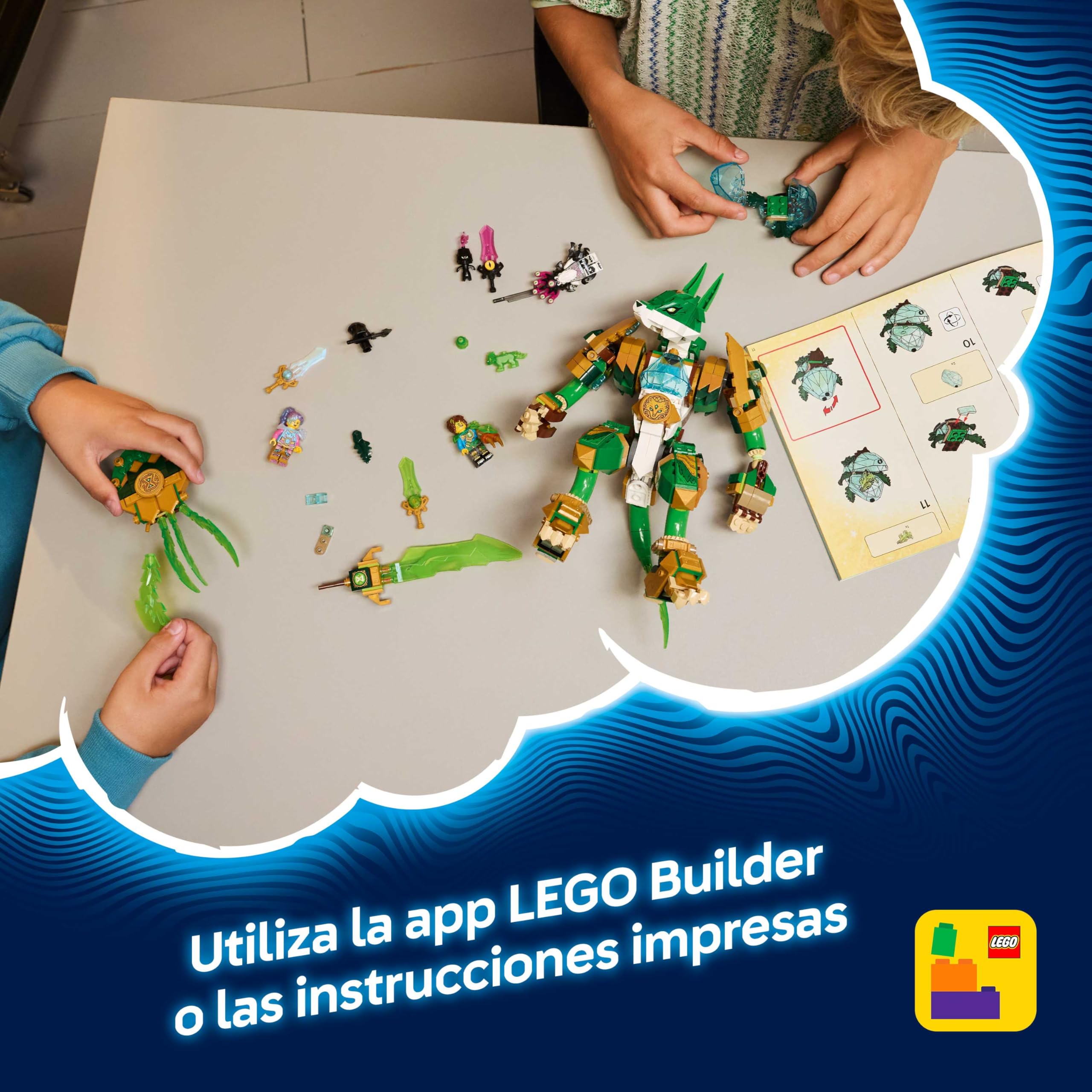 LEGO DREAMZzz 2en1 Meca Guardián Zorro - Figura de Acción de Animal Transformable en Guardián Zorro - 3 Minifiguras y Criatura del Tesoro Verde Coleccionable - Regalo para Niños de 9+ Años - 71508