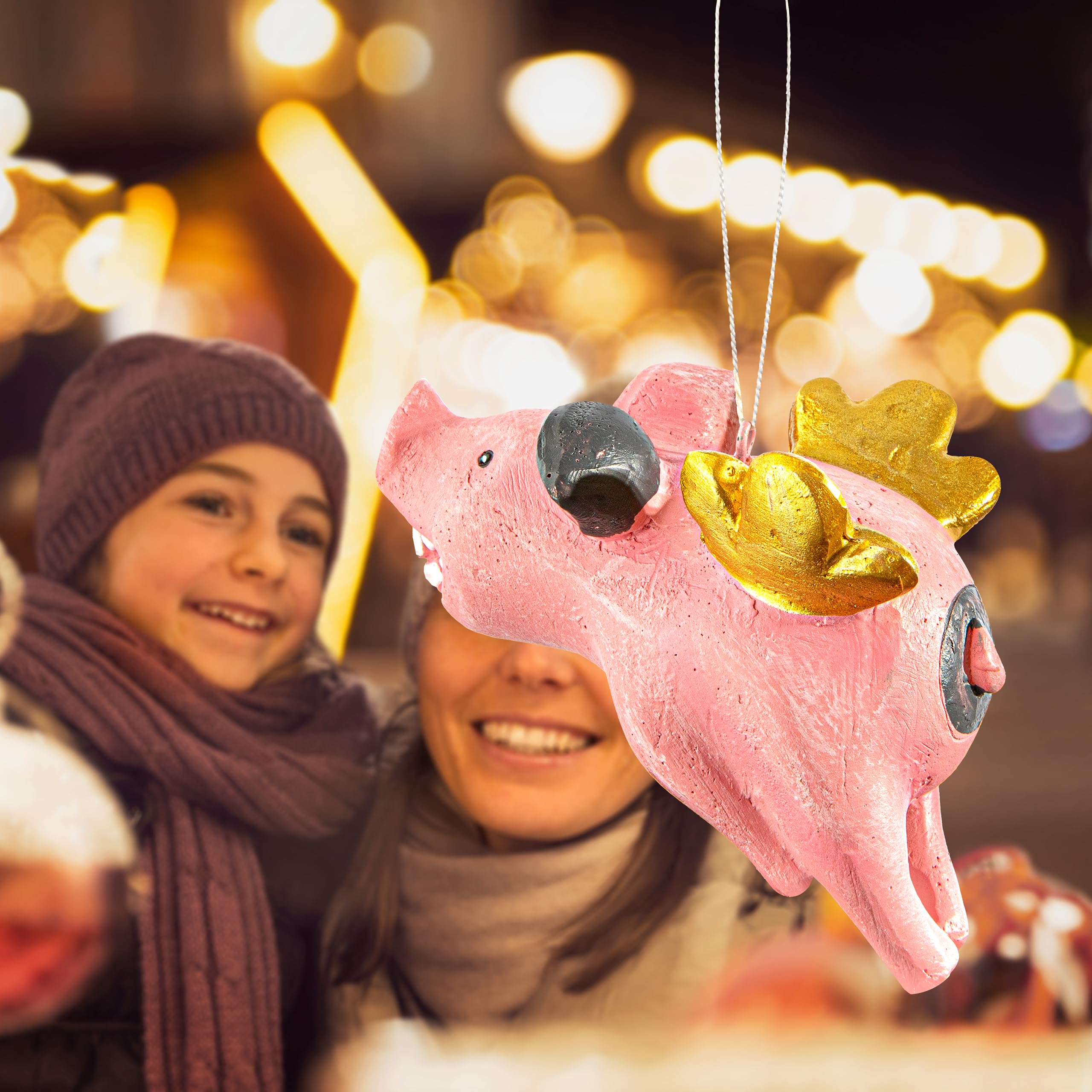 Dekoanhänger Schwein-Engel Von Inkognito - 4,5cm Humorvolle Weihnachtsdekoration