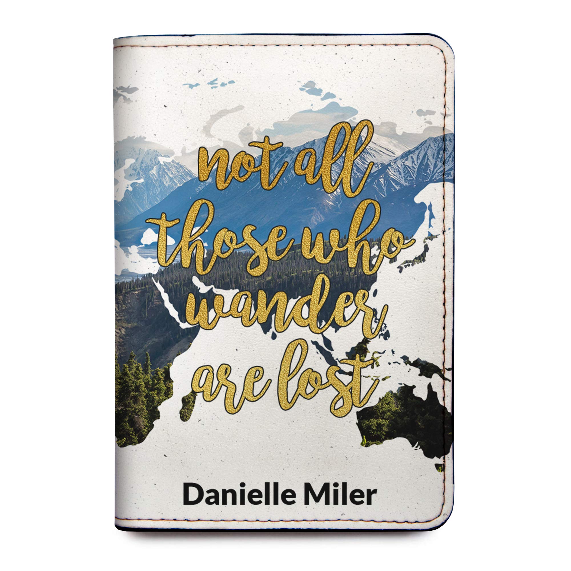 Personalized Passport Holder Travel Wallet PU Leather Vaccine Case Protector Cover Credit Card Slots RFID Blocking Customized for Women and Men Cute