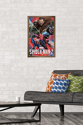 Miniatura 2 de Trends International Marvel's Spider-Man 2 - Póster de pared de grupo, 14.72 x 22.37 pulgadas, versión enmarcada en bronce