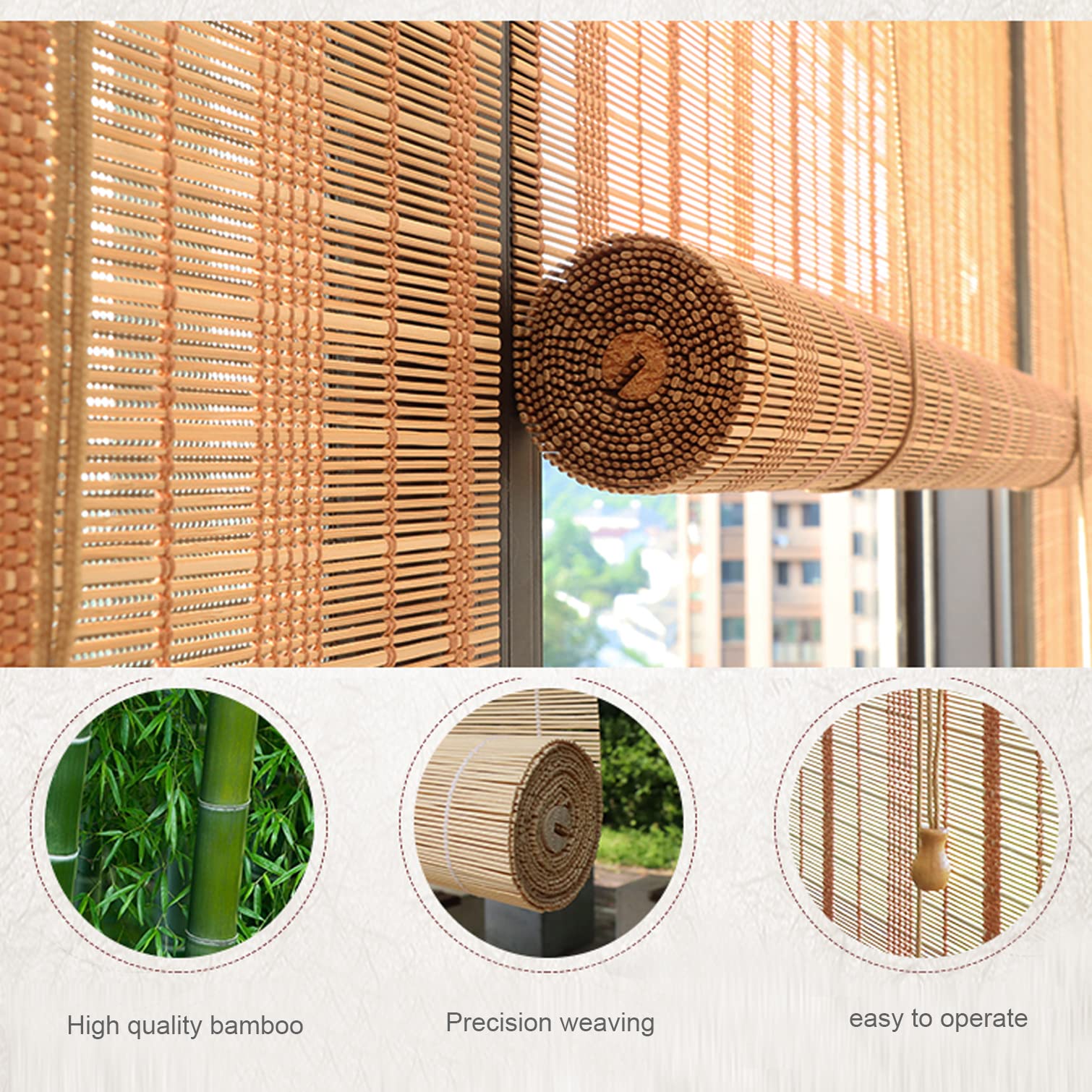 Sh000ad Bamboe Rolgordijn,Natuurlijke Houten Jaloezieën,Vouwgordijnen,Ondoorzichtig Retro Bamboe Venster Rolgordijn,Verduisterend Rolgordijn voor Binnen/Buiten,Aanpasbaar (W 110 x H 240cm Sh000ad Bamboe Rolgordijn,Natuurlijke Houten Jaloezieën,Vouwgordijnen,Ondoorzichtig Retro Bamboe Venster Rolgordijn,Verduisterend Rolgordijn voor Binnen/Buiten,Aanpasbaar (W 110 x H 240cm