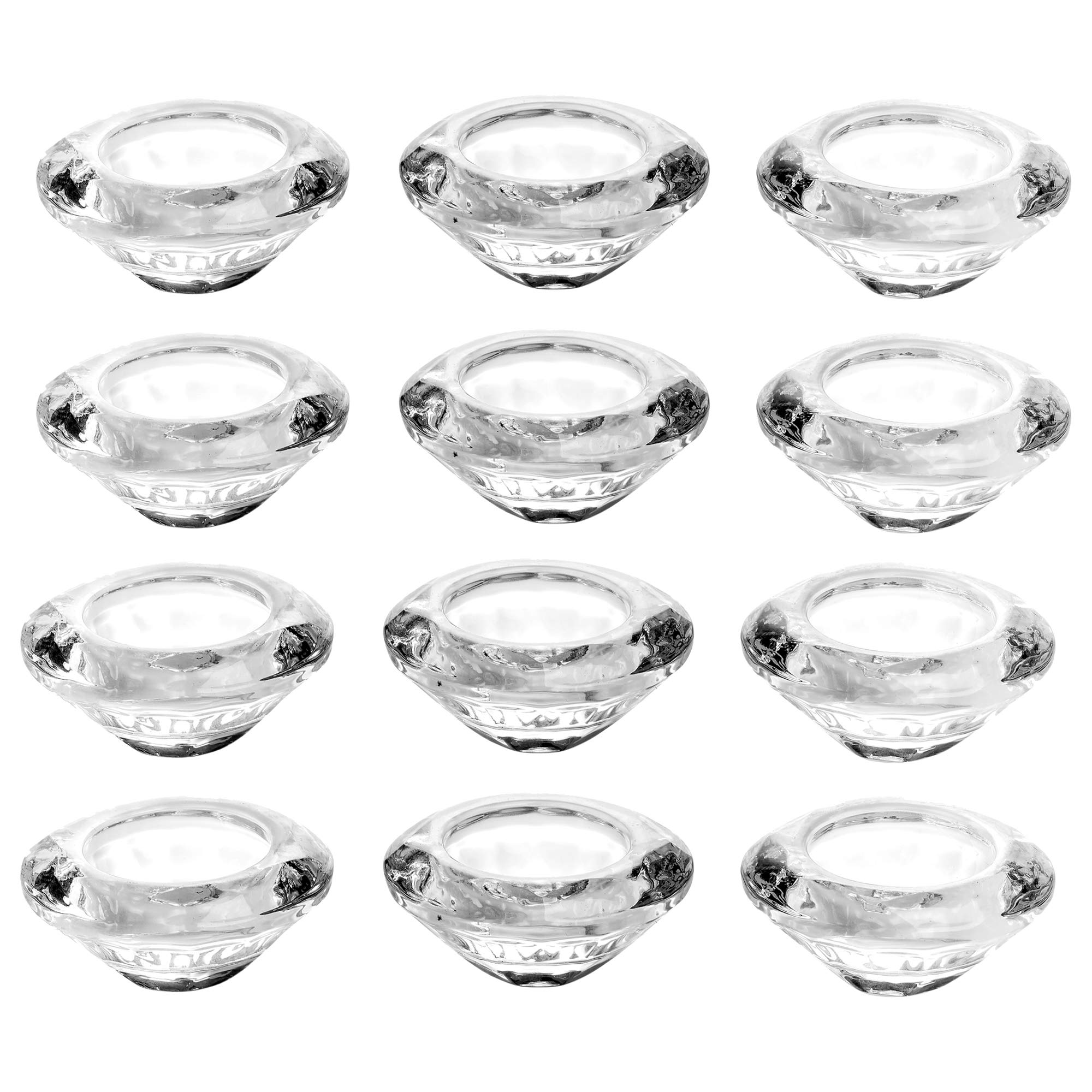3/6/12 Set Cut Crystal Glass Tealight Candle Wedding Décor Holders (12)
