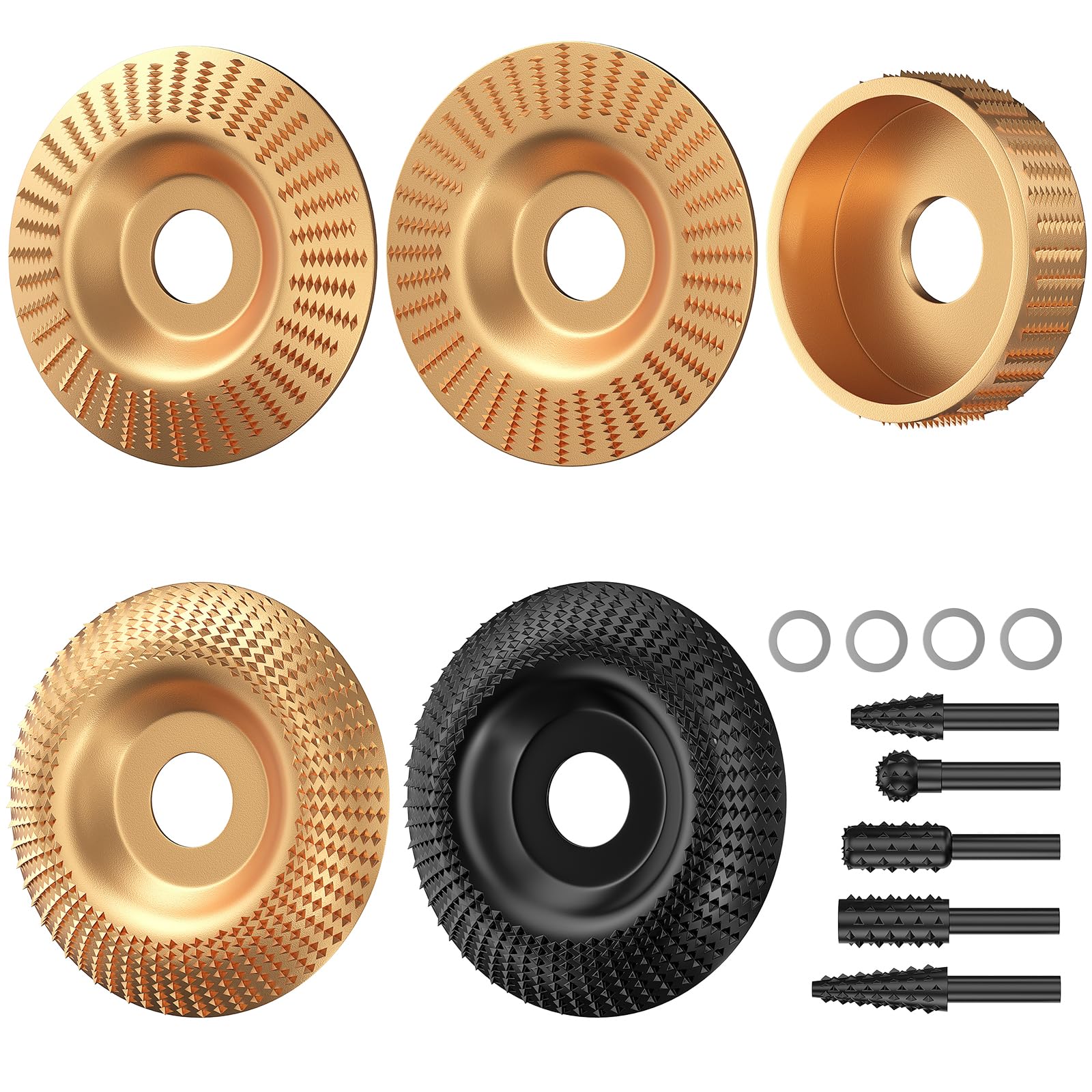 BURMONG 14PCS Wood Carving Disc Set