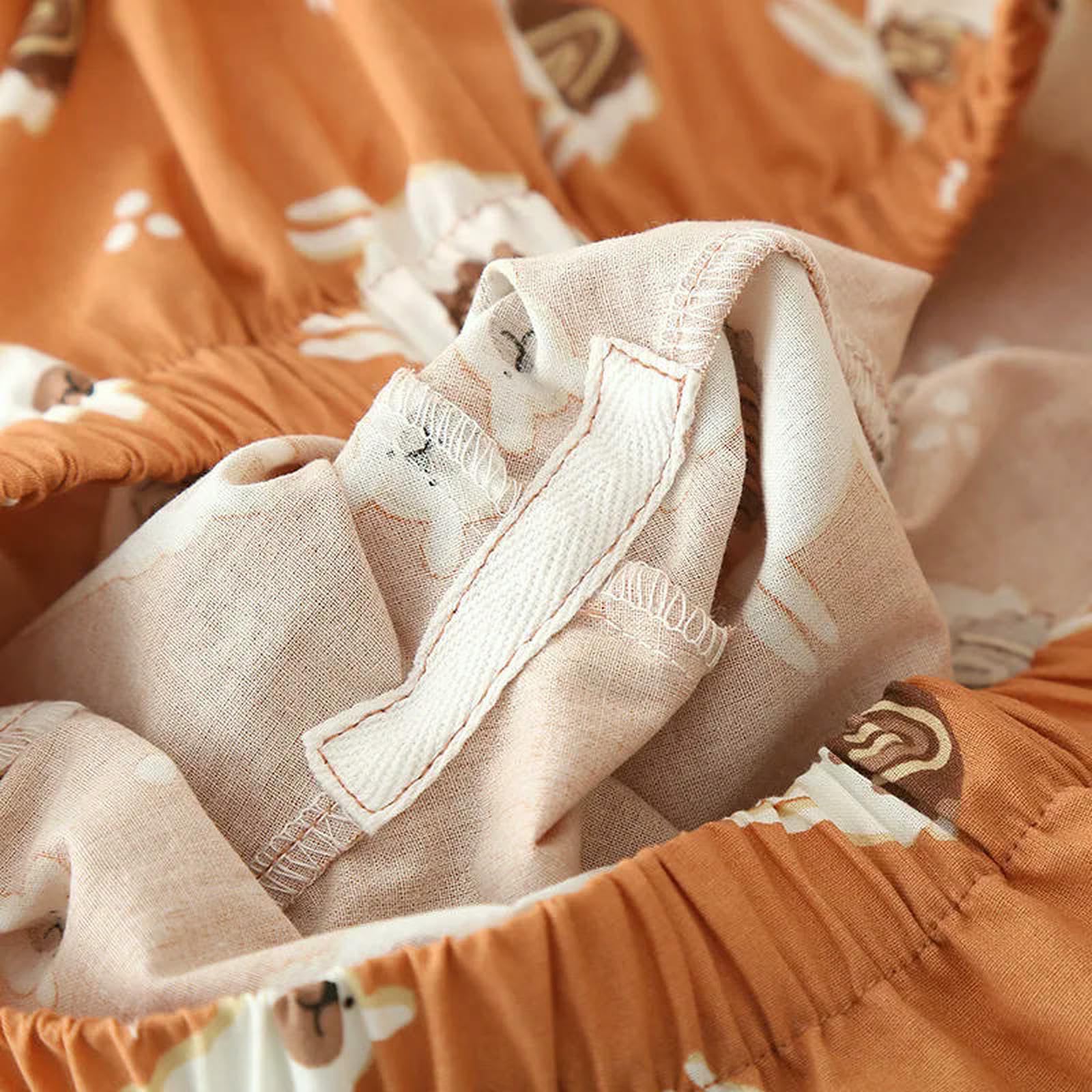 Pigiama Estivo in Cotone A Tre Pezzi per Donna Top Maniche Corte Pantaloncini Pantaloni Abito da Servizio Casa Allentato Carino-Verde-l