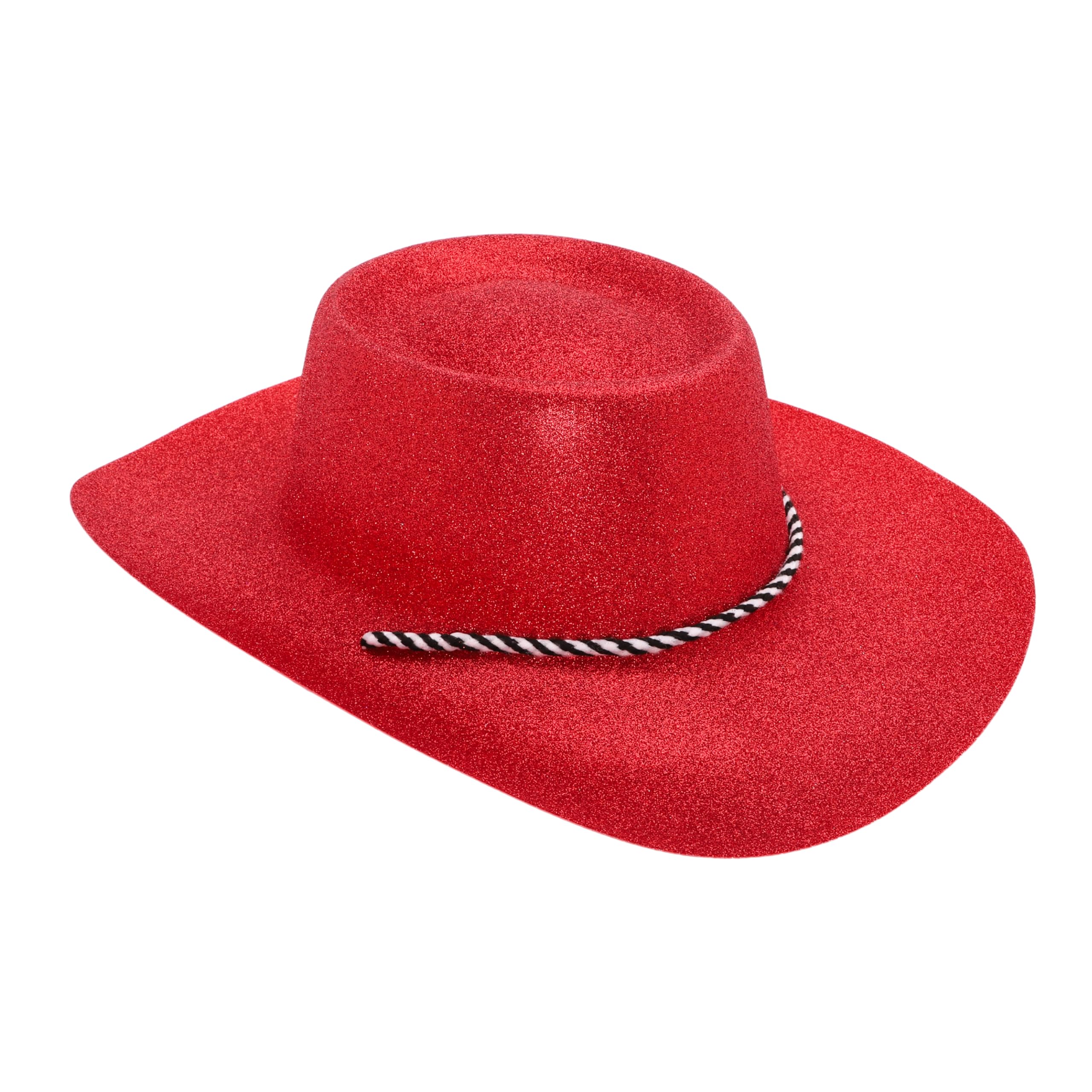Toyland® Pack of 6 Glitter Cowboy Hats - 3 Red & 3 White - Size 34cm (13") - Perfect for Euros World Cup & Olympics - Image 4