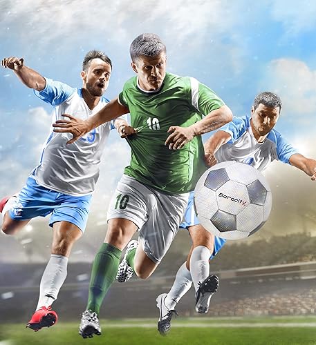 Miniatura 6 de Balones de fútbol para niños Pee Wee  Pelota oficial de primera calidad con patrón hexagonal reflectante de arcoíris, duradera para entrenamiento en