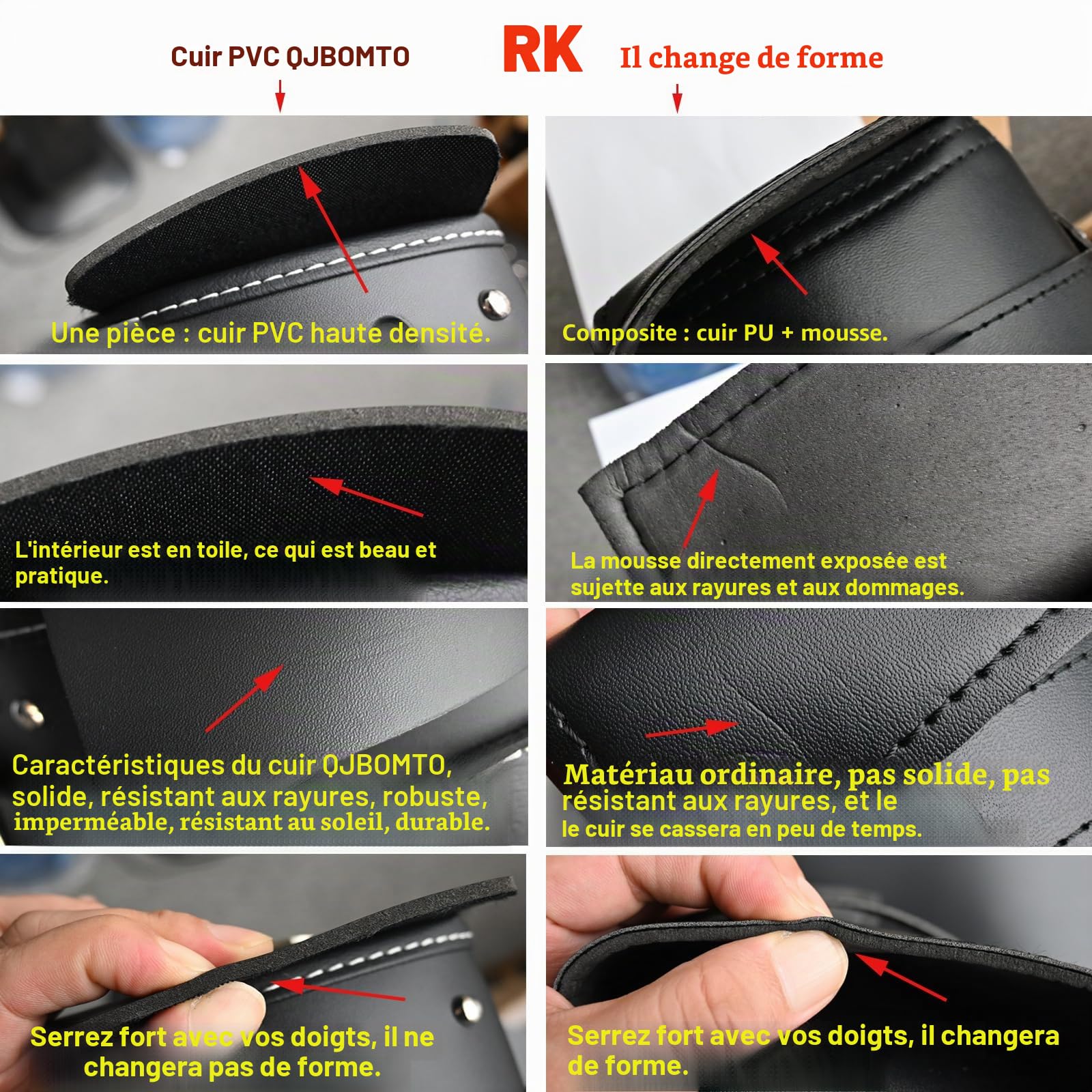Sacoches de Moto en Cuir Haute densité avec Porte-gobelet, imperméable, Sac à Outils latéral, Sac de Rangement pour Moto, Universel, 1 Paire, Taille L (Noir)