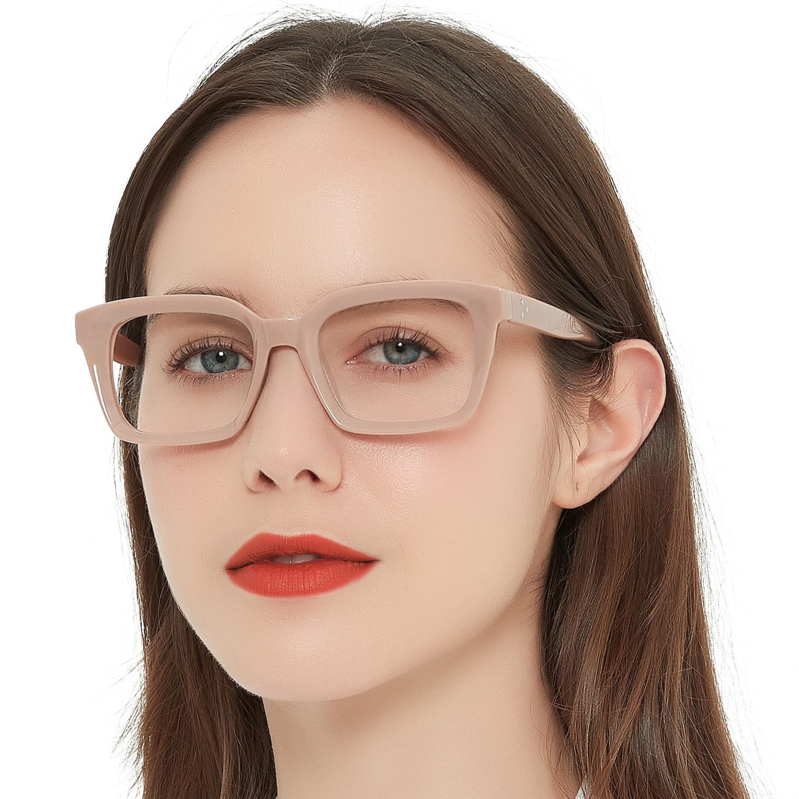 MARE AZZURO Square Reading Glasses Women Trendy Large Readers 1.0 1.25 1.5 1.75 2.0 2.25 2.5 2.75 3.0 3.5 4.0 5.0 6.0 (Coffee, 125)