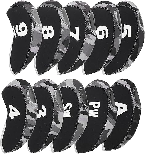 Miniatura 8 de BESPORTBLE Fundas para palos de golf 10 fundas para palos de golf, cubiertas de palos de golf para maderas y conductores, cubiertas para cabezas de