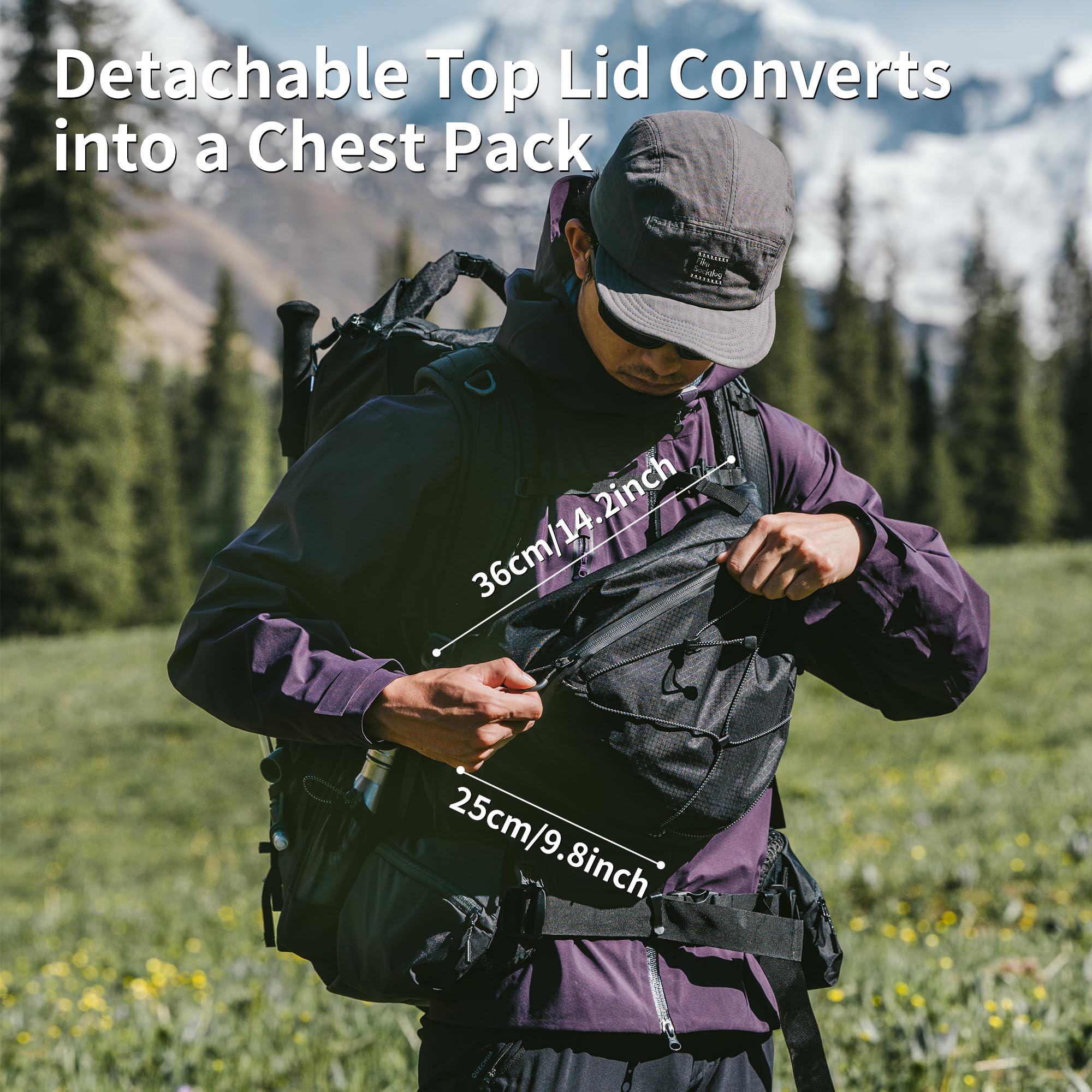 Naturehike Plecak turystyczny 25 l/35 l/70 l, dla mężczyzn i kobiet, wodoszczelny, trekkingowy, na kemping, podróż, plecak, Czarny/70l/M, M, do zastosowania na zewnątrz