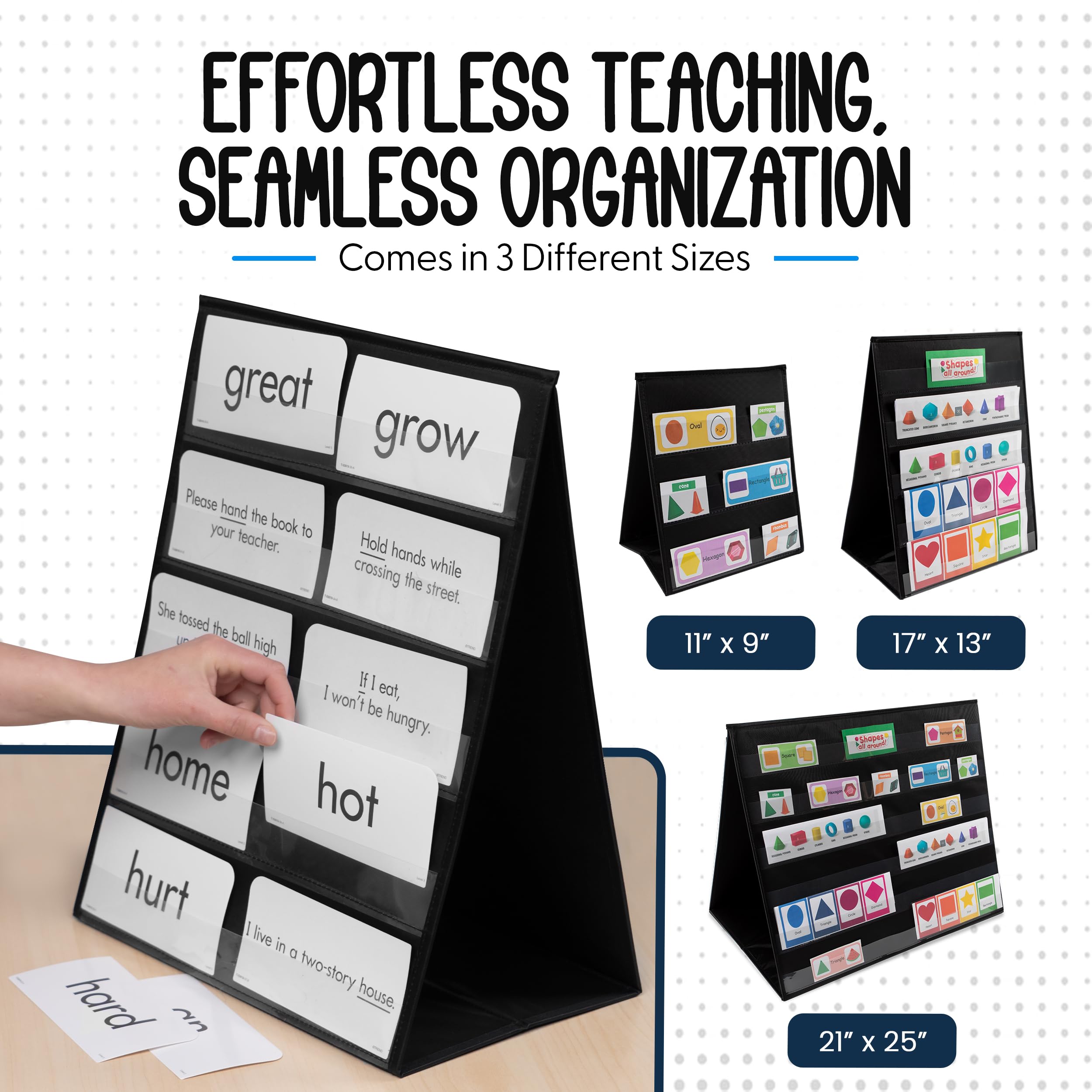 Small Double Sided Table Top Pocket Chart, by Essex Wares, for Individual or Small Group Usage in A Classroom or at Home - Image 4