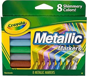 Crayola Metallic Markers, Art Supplies, 8 Count, Colors May Vary
