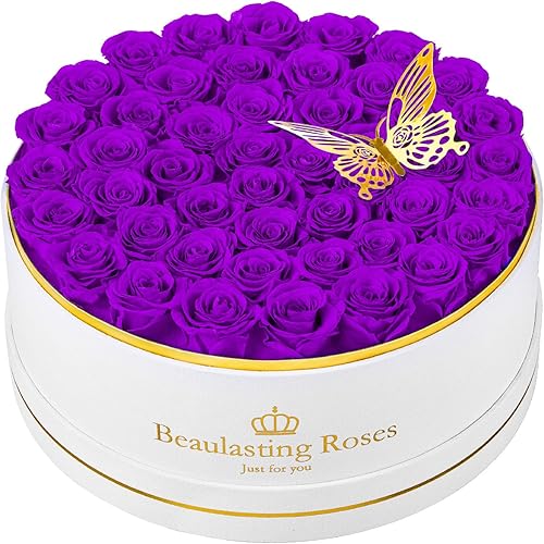 Miniatura 31 de Rosas preservadas para siempre, rosas reales en una caja, flores de cumpleaños para el día de la madre, para ella, mamá, mujer, esposa, día de San