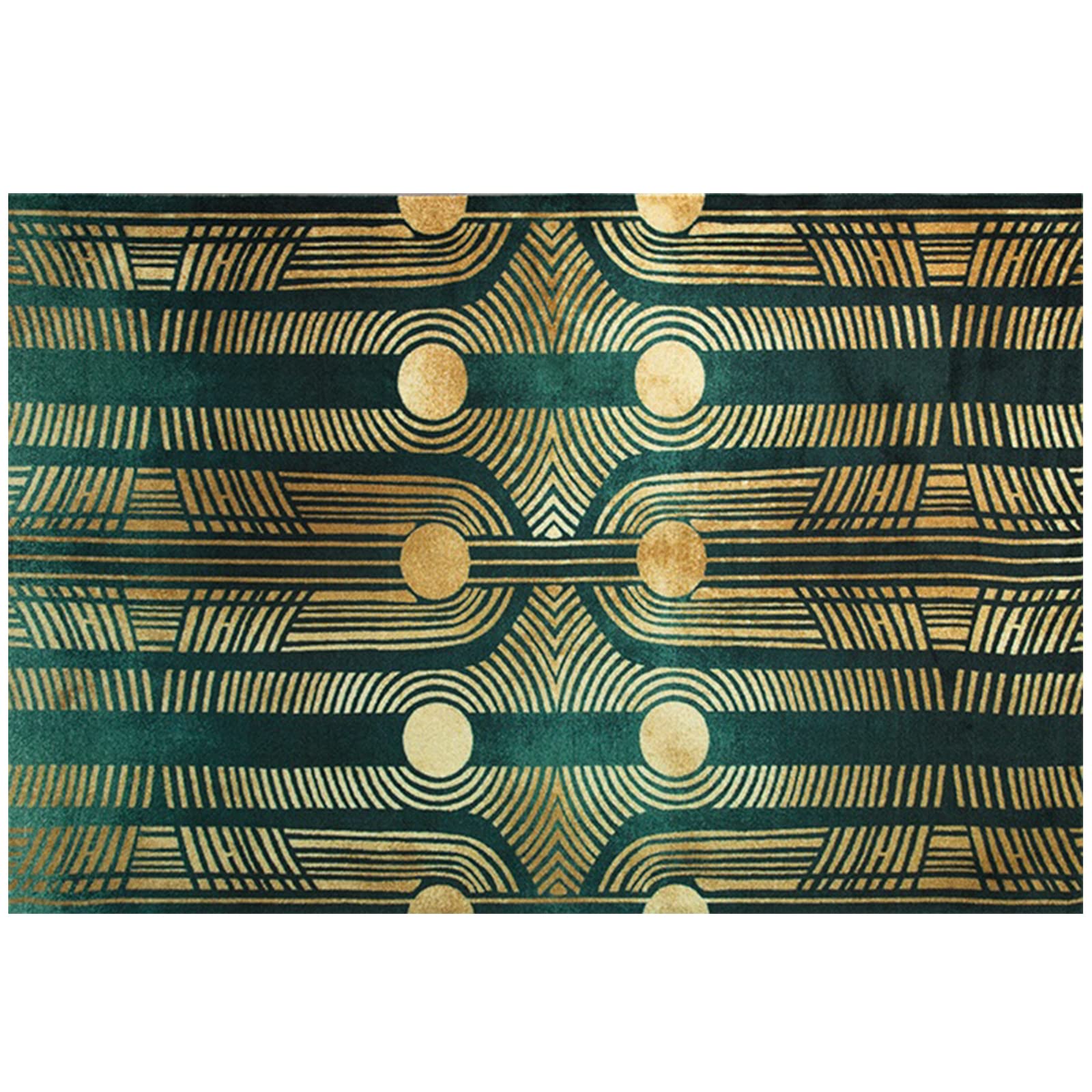 Tapis de salon géométrique moderne vert 120x180 anti-glisse