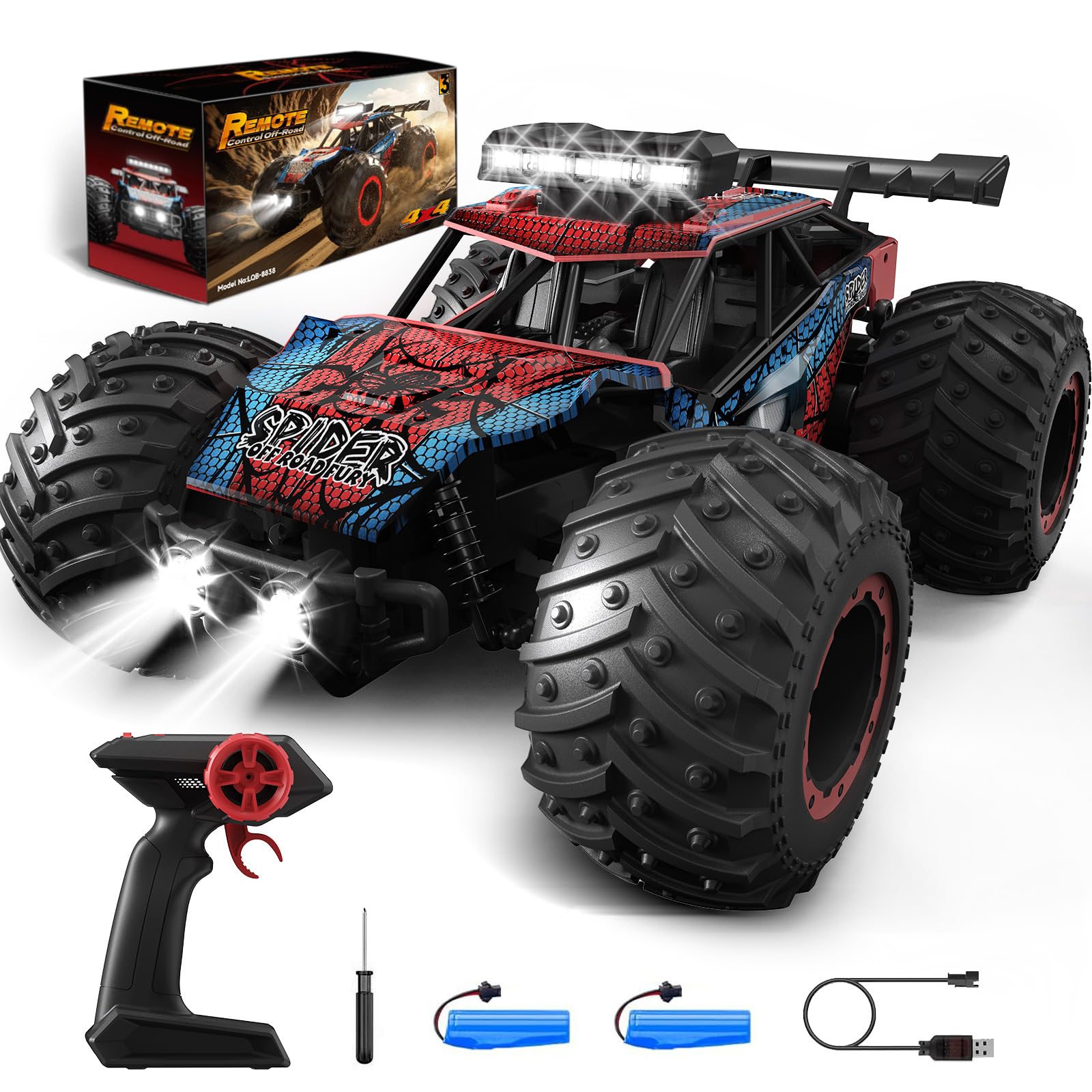 Tecnock RC Truck Remote Control Car for Kids Ages 6-8 8-12 1 20 Scale Off Road 2WD RC