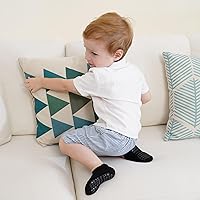 Vista 2 de Calcetines tobilleros antideslizantes para bebés con agarraderas para caminar de 0 meses a 7 años