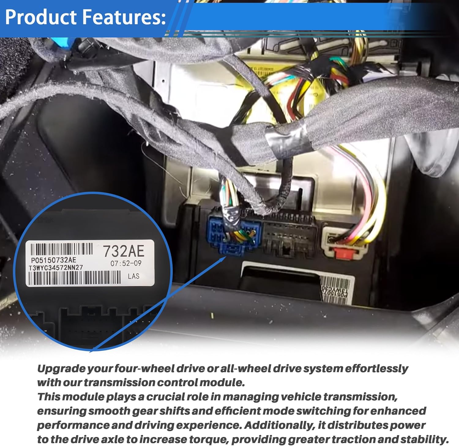 68395074AA Transfer Case Control Module Compatible with Dodge Durango/Grand Cherokee 2014 2015 with 2-Speed Replace 05150732AE 5150732AC 5150732AD 5150732AE