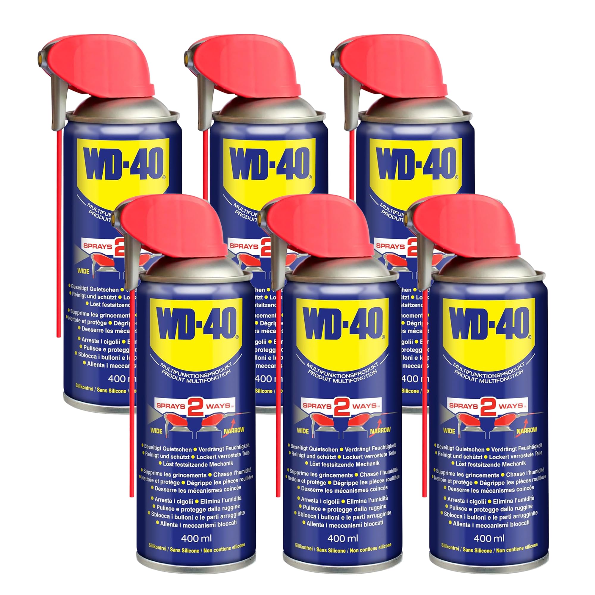 ELITE BBQ passend für 6x WD-40 400ml Smart Straw Rostlöser & Schmierfett – Maschinenöl für Werkstatt und Profi