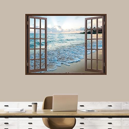 Miniatura 49 de IDEA4WALL Adhesivo mural removible para pared, cielo azul, vibrante, verano, montaña, valle, naturaleza, desierto, arte moderno, paisaje, colorido