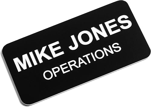 Miniatura 9 de Etiquetas de nombre personalizadas – 1.5 pulgadas x 3 pulgadas – hasta tres líneas de texto – con pin en parte trasera