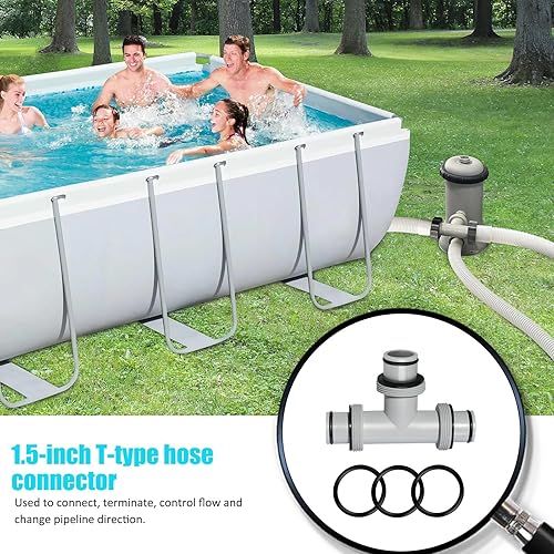 Vista 20 de Magoog Conector de manguera de bomba de filtro, conector de manguera de piscina de 1.5 a 1.5 pies, conector de manguera de piscina para adaptador