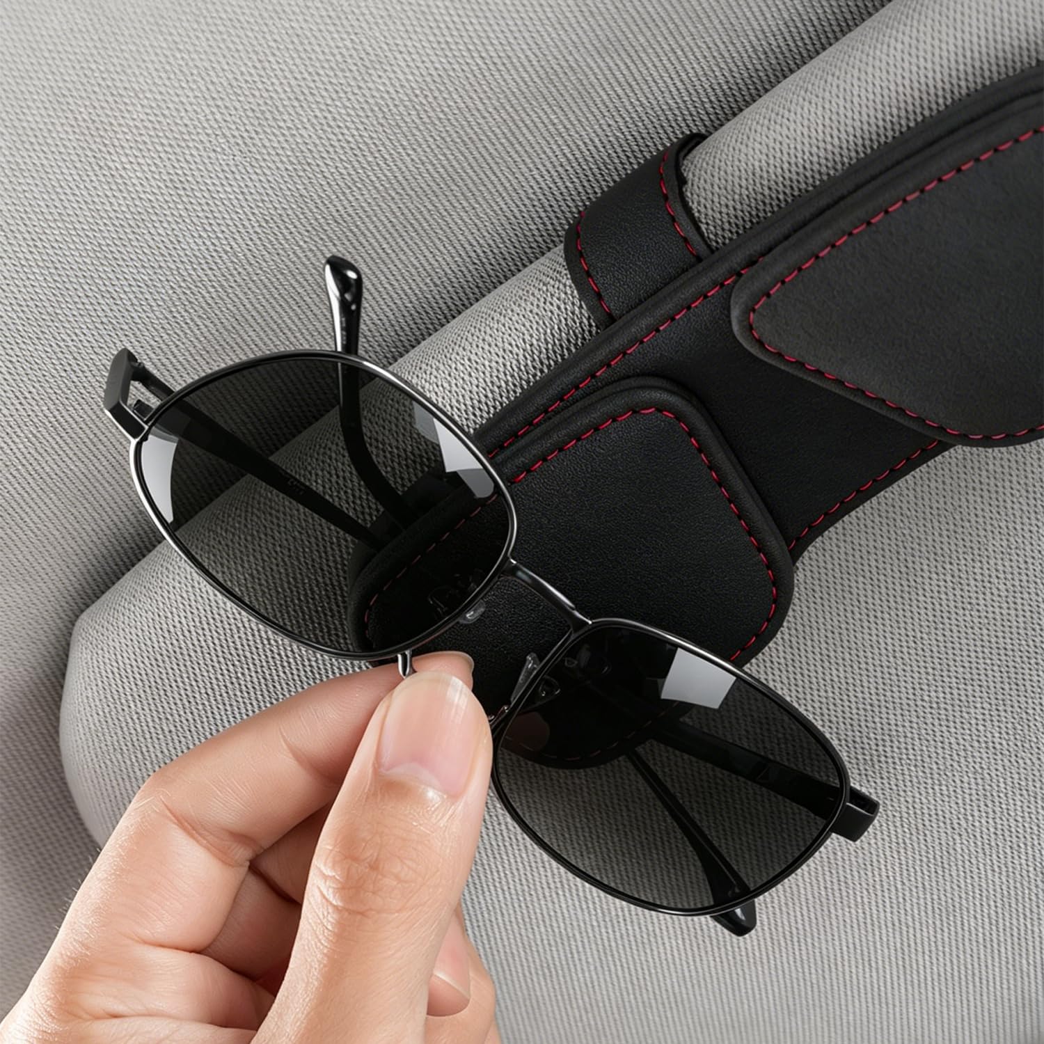 Porta Occhiali Auto Portaocchiali - 1 Pezzo, Nero, Supporto per Occhialis da Sole Auto, Adatto per Riporre Occhiali da Sole, Occhiali da Vista, Carte e Oggetti Simili
