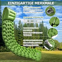 Amtake Önfelfújó Kempingmatrac 10 cm - Vízálló, Ultrakönnyű Hálózsák Alátét Beépített Lábpumpával - Túrázáshoz, Kempingezéshez, Strandolásho 2